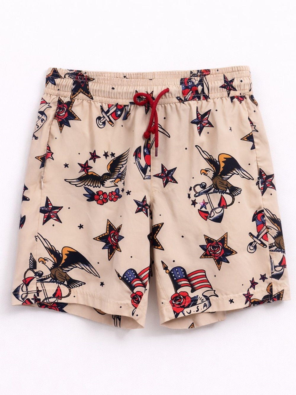 Maamgic Swim Trunks Mens Medium Patriotic Graphic Elastic Waist Shorts